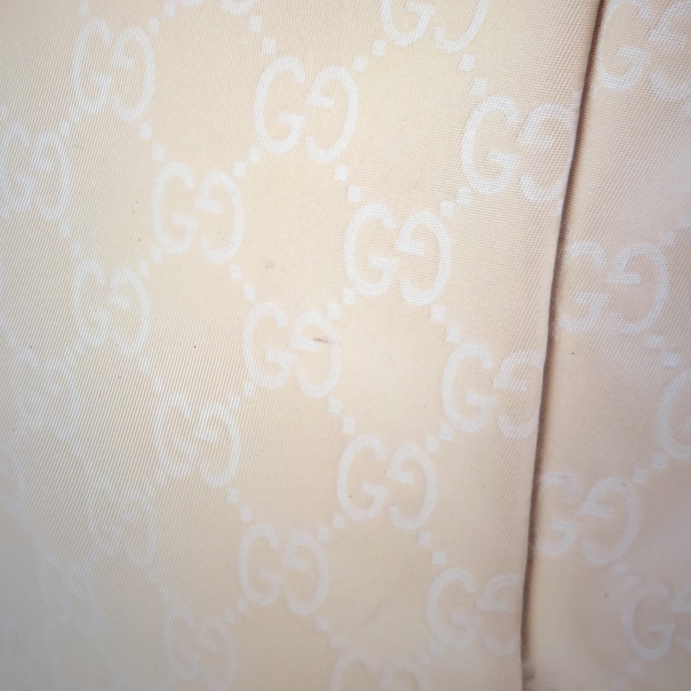 #0212 Gucci GG Beige Canvas & Baby Blue Leather Tote - Picture 10 of 11